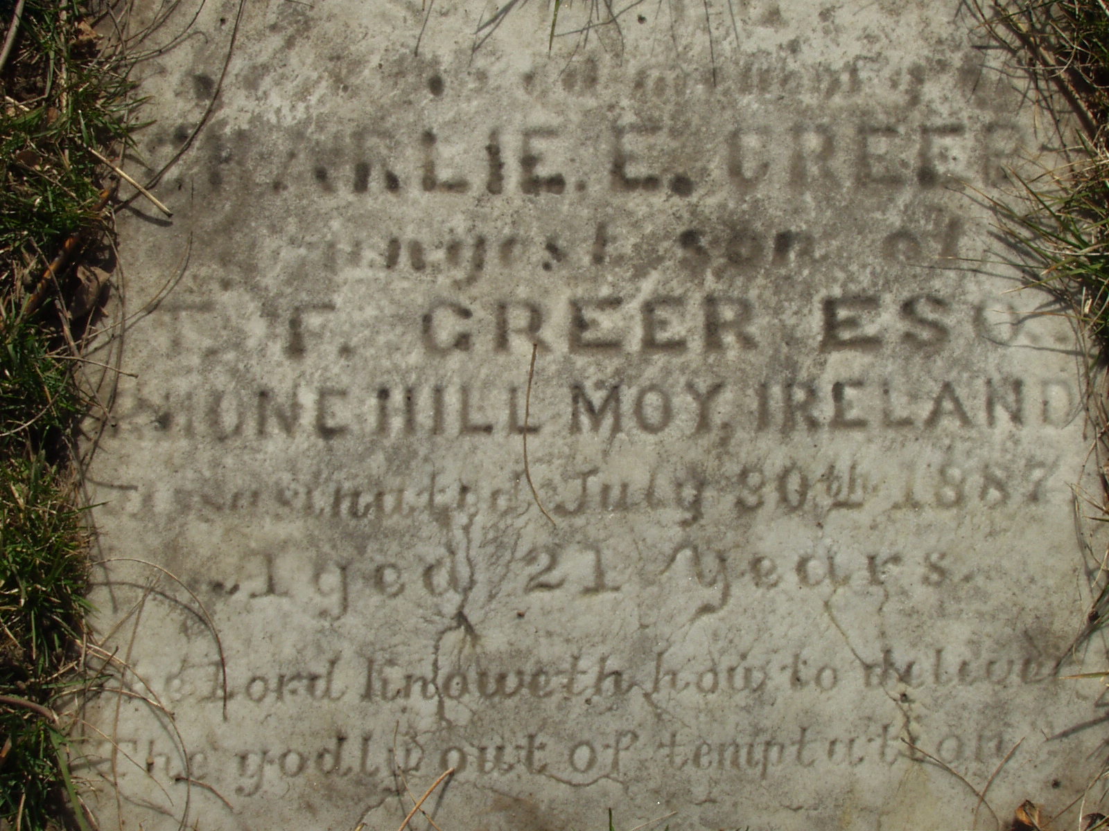 Charlie Greer's grave